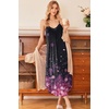image:imageEkouaer Womens Sleeveless Nightgown Full Slip Nightshirt Print Nightwear Full Length Loungewear Soft NightdressBlack Sakura