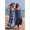 image:imageEkouaer Womens Sleeveless Nightgown Full Slip Nightshirt Print Nightwear Full Length Loungewear Soft NightdressBlue Bohemian Flowers