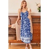 image:imageEkouaer Womens Sleeveless Nightgown Full Slip Nightshirt Print Nightwear Full Length Loungewear Soft NightdressBlue Bohemian Flowers