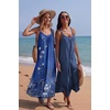 image:imageEkouaer Womens Sleeveless Nightgown Full Slip Nightshirt Print Nightwear Full Length Loungewear Soft NightdressBlue Ethnic Style