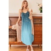 image:imageEkouaer Womens Sleeveless Nightgown Full Slip Nightshirt Print Nightwear Full Length Loungewear Soft NightdressBlue Green Floral