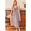 image:imageEkouaer Womens Sleeveless Nightgown Full Slip Nightshirt Print Nightwear Full Length Loungewear Soft NightdressColor Vertical Stripes