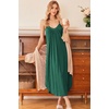 image:imageEkouaer Womens Sleeveless Nightgown Full Slip Nightshirt Print Nightwear Full Length Loungewear Soft NightdressDark Green
