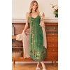 image:imageEkouaer Womens Sleeveless Nightgown Full Slip Nightshirt Print Nightwear Full Length Loungewear Soft NightdressGreen Ethnic Style