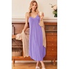 image:imageEkouaer Womens Sleeveless Nightgown Full Slip Nightshirt Print Nightwear Full Length Loungewear Soft NightdressLilac