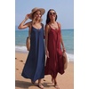 image:imageEkouaer Womens Sleeveless Nightgown Full Slip Nightshirt Print Nightwear Full Length Loungewear Soft NightdressNavy Blue