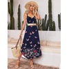 image:imageEkouaer Womens Sleeveless Nightgown Full Slip Nightshirt Print Nightwear Full Length Loungewear Soft NightdressNavy Butterfly
