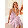image:imageEkouaer Womens Sleeveless Nightgown Full Slip Nightshirt Print Nightwear Full Length Loungewear Soft NightdressPink Floral