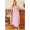 image:imageEkouaer Womens Sleeveless Nightgown Full Slip Nightshirt Print Nightwear Full Length Loungewear Soft NightdressPink Floral