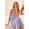 image:imageEkouaer Womens Sleeveless Nightgown Full Slip Nightshirt Print Nightwear Full Length Loungewear Soft NightdressPurple Dots
