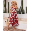 image:imageEkouaer Womens Sleeveless Nightgown Full Slip Nightshirt Print Nightwear Full Length Loungewear Soft NightdressRed Flower