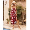 image:imageEkouaer Womens Sleeveless Nightgown Full Slip Nightshirt Print Nightwear Full Length Loungewear Soft NightdressRed Flower