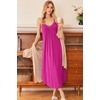 image:imageEkouaer Womens Sleeveless Nightgown Full Slip Nightshirt Print Nightwear Full Length Loungewear Soft NightdressRose Red