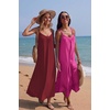 image:imageEkouaer Womens Sleeveless Nightgown Full Slip Nightshirt Print Nightwear Full Length Loungewear Soft NightdressWine Red