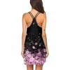 image:imageEkouaer Womens V Neck Sleeveless NightgownBlack Pink Flower