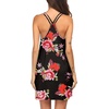 image:imageEkouaer Womens V Neck Sleeveless NightgownBlack Red Floral