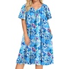 image:imageEkouaer Plus Womens Plus Size Mumu Dress Short Sleeve House Dress Momo Sleepdress with Pockets