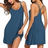 image:imageEkouaer Womens V Neck Sleeveless NightgownBlue Green
