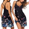 image:imageEkouaer Womens V Neck Sleeveless NightgownButterfly Flowers