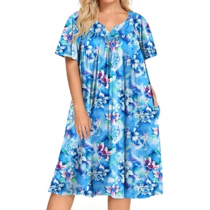 image:imageEkouaer Plus Womens Plus Size Mumu Dress Short Sleeve House Dress Momo Sleepdress with Pockets