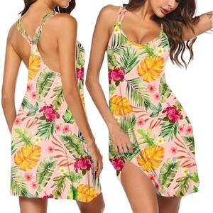 image:imageEkouaer Womens V Neck Sleeveless NightgownPlants and Flowers