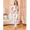 image:imageAvidlove Women Pajamas Set Notch Collar Soft Sleepwear Pjs Short Sleeve Button Down Nightwear with Long PantsBow Colorful