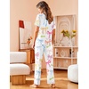 image:imageAvidlove Women Pajamas Set Notch Collar Soft Sleepwear Pjs Short Sleeve Button Down Nightwear with Long PantsBow Colorful