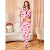 image:imageAvidlove Women Pajamas Set Notch Collar Soft Sleepwear Pjs Short Sleeve Button Down Nightwear with Long PantsBow Pink