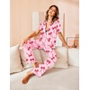 image:imageAvidlove Women Pajamas Set Notch Collar Soft Sleepwear Pjs Short Sleeve Button Down Nightwear with Long PantsBow Pink