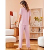 image:imageAvidlove Women Pajamas Set Notch Collar Soft Sleepwear Pjs Short Sleeve Button Down Nightwear with Long PantsBpink With White Dots