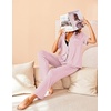 image:imageAvidlove Women Pajamas Set Notch Collar Soft Sleepwear Pjs Short Sleeve Button Down Nightwear with Long PantsBpink With White Dots