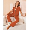 image:imageAvidlove Women Pajamas Set Notch Collar Soft Sleepwear Pjs Short Sleeve Button Down Nightwear with Long PantsCaremel