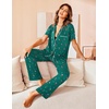 image:imageAvidlove Women Pajamas Set Notch Collar Soft Sleepwear Pjs Short Sleeve Button Down Nightwear with Long PantsChristmas Darck Green With Elk