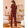 image:imageAvidlove Women Pajamas Set Notch Collar Soft Sleepwear Pjs Short Sleeve Button Down Nightwear with Long PantsCred Plaid