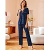 image:imageAvidlove Women Pajamas Set Notch Collar Soft Sleepwear Pjs Short Sleeve Button Down Nightwear with Long PantsEnavy Blue Stars