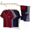 image:imageAvidlove Women Pajamas Set Notch Collar Soft Sleepwear Pjs Short Sleeve Button Down Nightwear with Long PantsGrey