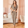 image:imageAvidlove Women Pajamas Set Notch Collar Soft Sleepwear Pjs Short Sleeve Button Down Nightwear with Long PantsPleapord