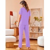 image:imageAvidlove Women Pajamas Set Notch Collar Soft Sleepwear Pjs Short Sleeve Button Down Nightwear with Long PantsPurple With White Dots