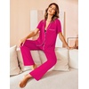 image:imageAvidlove Women Pajamas Set Notch Collar Soft Sleepwear Pjs Short Sleeve Button Down Nightwear with Long PantsRose Red