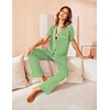 image:imageAvidlove Women Pajamas Set Notch Collar Soft Sleepwear Pjs Short Sleeve Button Down Nightwear with Long PantsStriped Green