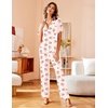 image:imageAvidlove Women Pajamas Set Notch Collar Soft Sleepwear Pjs Short Sleeve Button Down Nightwear with Long PantsTeddy Bear Pink Heart