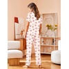 image:imageAvidlove Women Pajamas Set Notch Collar Soft Sleepwear Pjs Short Sleeve Button Down Nightwear with Long PantsTeddy Bear Pink Heart
