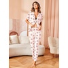 image:imageAvidlove Women Pajamas Set Notch Collar Soft Sleepwear Pjs Short Sleeve Button Down Nightwear with Long PantsTeddy Bear Pink Heart