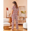 image:imageAvidlove Women Pajamas Set Notch Collar Soft Sleepwear Pjs Short Sleeve Button Down Nightwear with Long PantsTeddy Bear Red Apricot Striped