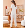 image:imageAvidlove Women Pajamas Set Notch Collar Soft Sleepwear Pjs Short Sleeve Button Down Nightwear with Long PantsWhite