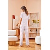 image:imageAvidlove Women Pajamas Set Notch Collar Soft Sleepwear Pjs Short Sleeve Button Down Nightwear with Long PantsWhite With Pink  Green Floral Print