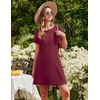 image:imageEkouaer 2 Pack Nightgowns for Women Sleepshirt Short Sleeve Night Shirts Soft Sleep Dress Classic NightDress SXXLBlack Starwine Red