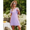 image:imageEkouaer 2 Pack Nightgowns for Women Sleepshirt Short Sleeve Night Shirts Soft Sleep Dress Classic NightDress SXXLBlackpurple