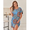 image:imageEkouaer 2 Pack Nightgowns for Women Sleepshirt Short Sleeve Night Shirts Soft Sleep Dress Classic NightDress SXXLBlue Bohomaroon