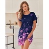 image:imageEkouaer 2 Pack Nightgowns for Women Sleepshirt Short Sleeve Night Shirts Soft Sleep Dress Classic NightDress SXXLFloralpink
